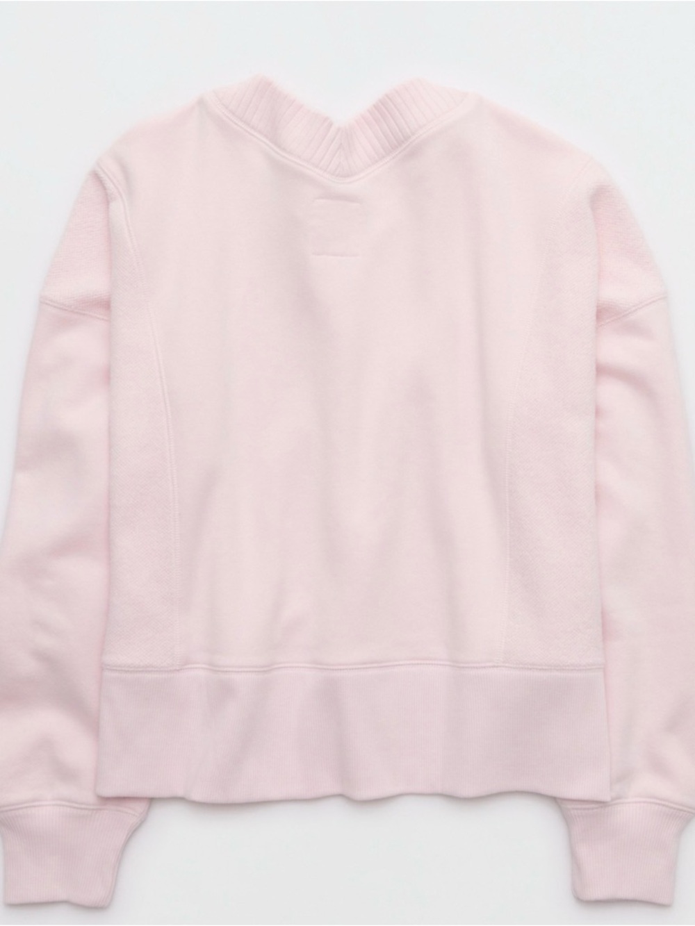 Aerie Apres-Chill Sweatshirt Large NWT Pink Petal Cozy Textured Pullover - Picture 4 of 12